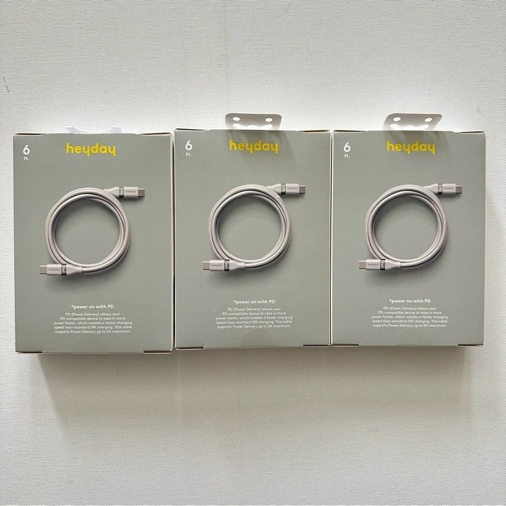 Heyday Soft-Touch USB-C Cable - 3 Pack